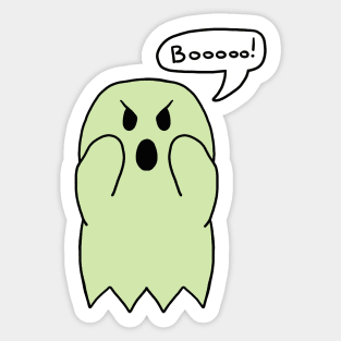 Angry Green Ghost Says Booooo! Sticker